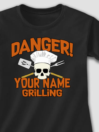 Danger Grilling : Adult Ladies Fitted T-Shirt