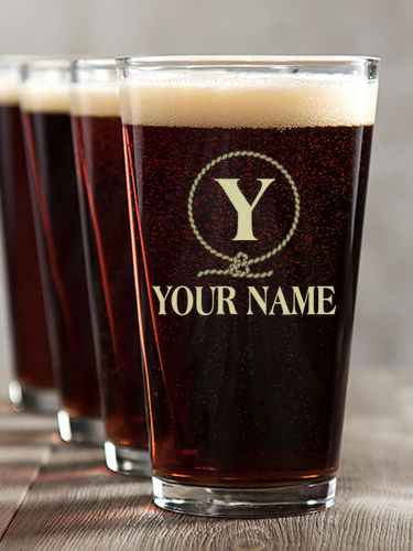 Lasso Monogram : Pint Glasses - Color Printed