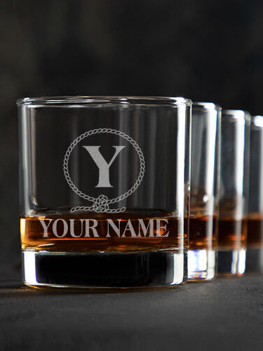 Lasso Monogram : Rocks Glasses - Engraved