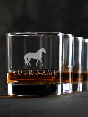 Horse : Rocks Glasses - Engraved