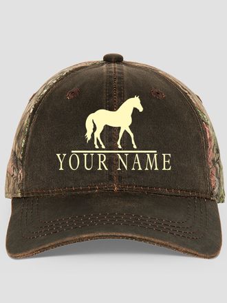 Horse : Embroidered 2-Tone Camo Hats