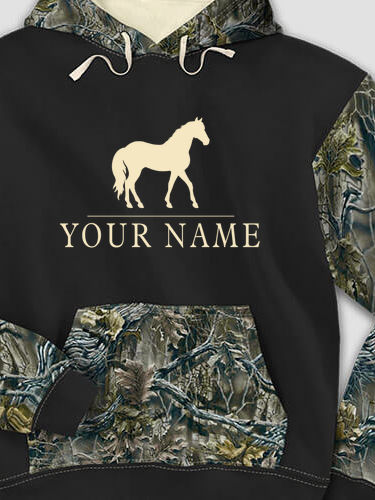 Horse : Printed 2-Tone Camo Hoodies