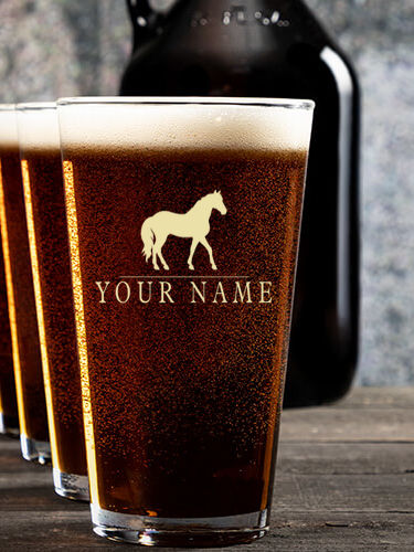 Horse : Growler Pint Glass Gift Sets - Color Printed