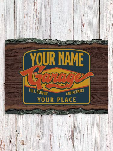 Retro Garage : Faux Sliced Log Plaque