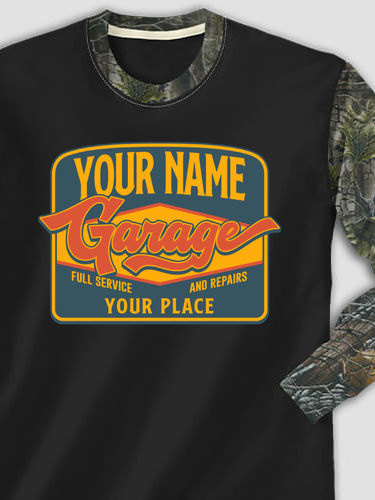 Retro Garage : Printed 2-Tone Camo Long Sleeves