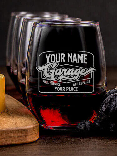 Retro Garage : Cheese Board Wine Glass Gift Sets - Engraved