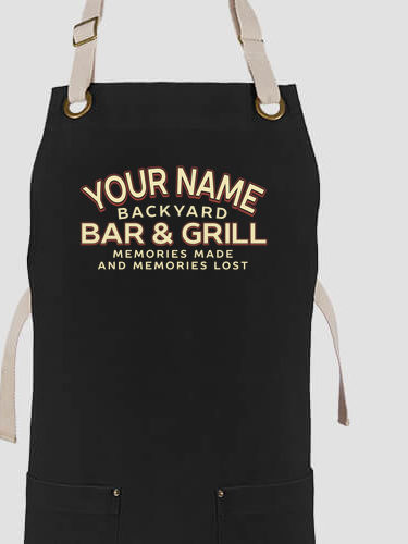 Backyard Bar and Grill : Printed Canvas Work Aprons