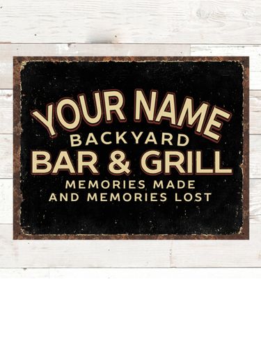 Backyard Bar and Grill : Tin Signs