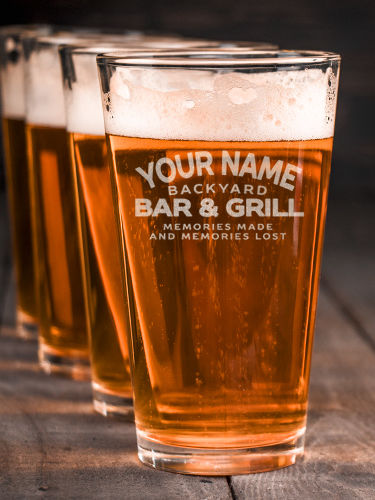 Backyard Bar and Grill : Pint Glasses - Engraved