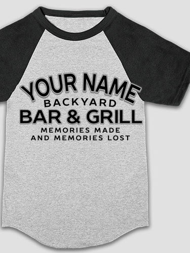 Backyard Bar and Grill : Printed Kids Raglan Shirts