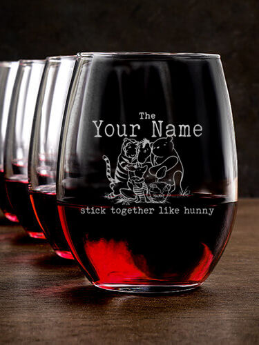 Stick Together : Stemless Wine Glasses - Engraved