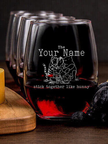 Stick Together : Cheese Board Wine Glass Gift Sets - Engraved