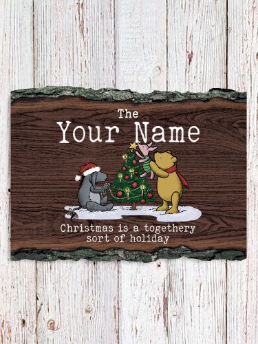 Togethery Holiday : Faux Sliced Log Plaque