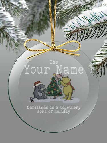 Togethery Holiday : 4 Inch Round Glass Ornament