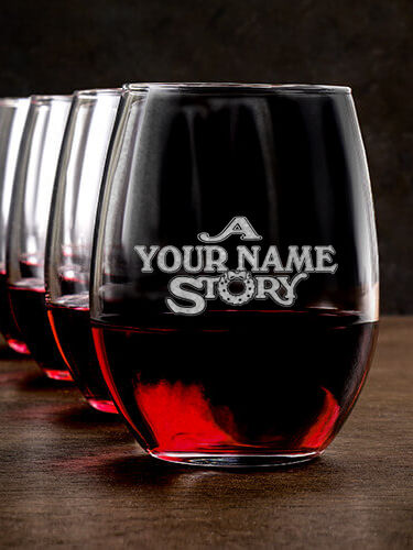 Christmas Story : Stemless Wine Glasses - Engraved