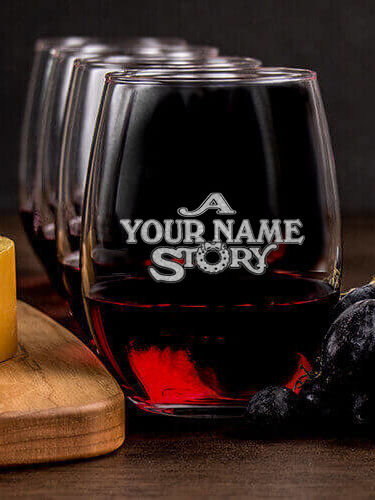 Christmas Story : Cheese Board Wine Glass Gift Sets - Engraved