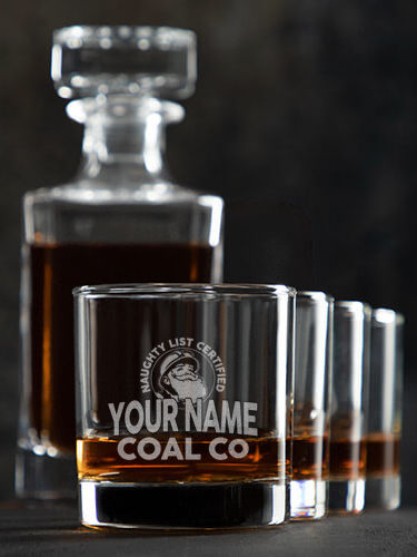 Christmas Coal Company : Decanter Rocks Glass Gift Sets - Engraved