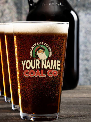 Christmas Coal Company : Growler Pint Glass Gift Sets - Color Printed