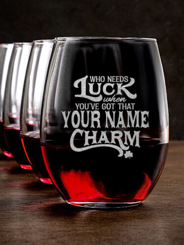 Irish Charm : Stemless Wine Glasses - Engraved