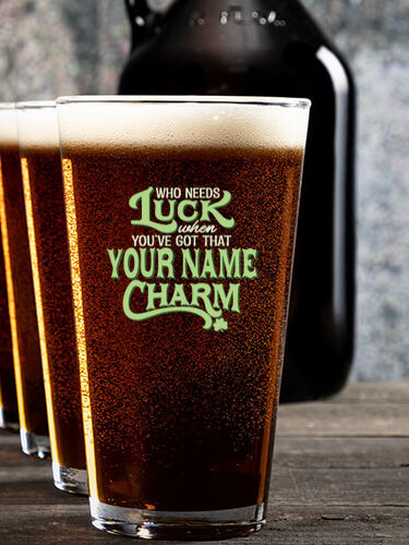 Irish Charm : Growler Pint Glass Gift Sets - Color Printed