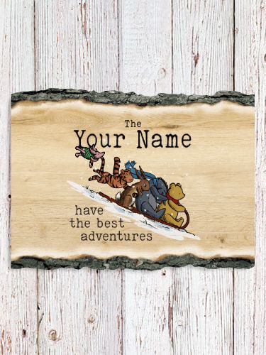 Best Adventures : Faux Sliced Log Plaque