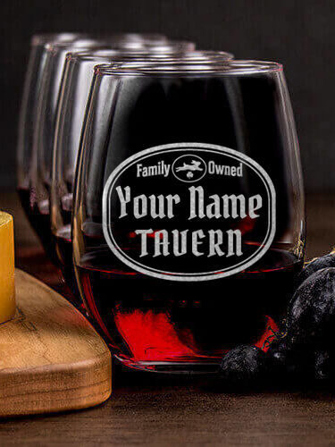 Irish Tavern : Cheese Board Wine Glass Gift Sets - Engraved