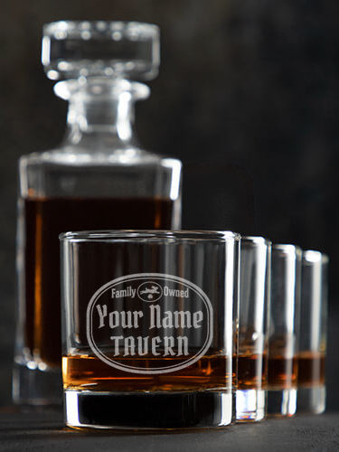 Irish Tavern : Decanter Rocks Glass Gift Sets - Engraved