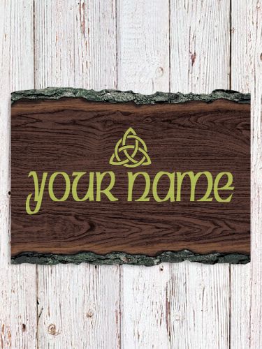 Celtic Trinity Knot : Faux Sliced Log Plaque