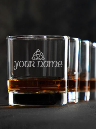 Celtic Trinity Knot : Rocks Glasses - Engraved