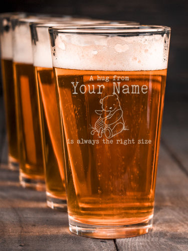 A Hug : Pint Glasses - Engraved