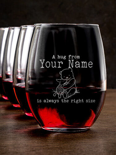A Hug : Stemless Wine Glasses - Engraved