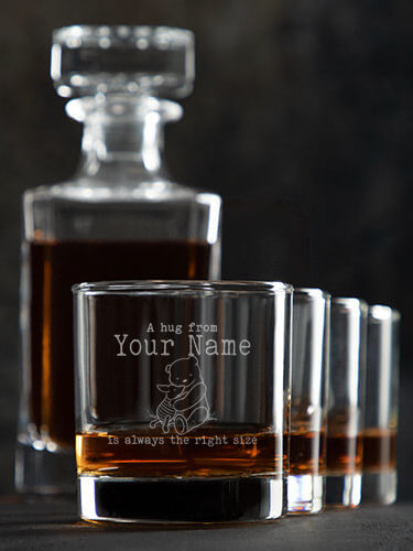 A Hug : Decanter Rocks Glass Gift Sets - Engraved