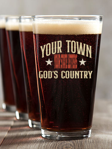 God's Country : Pint Glasses - Color Printed