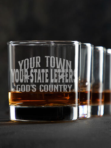 God's Country : Rocks Glasses - Engraved