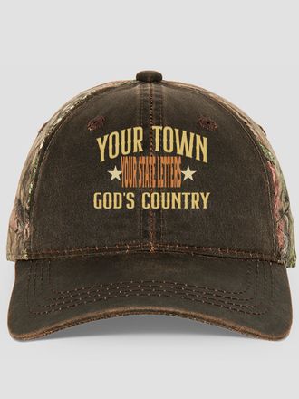 God's Country : Embroidered 2-Tone Camo Hats