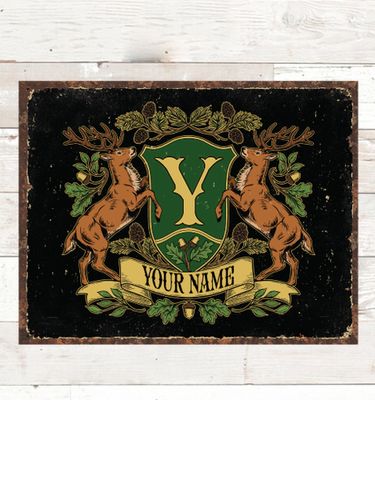 Stag Coat Of Arms : Tin Signs