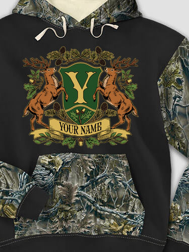 Stag Coat Of Arms : Printed 2-Tone Camo Hoodies