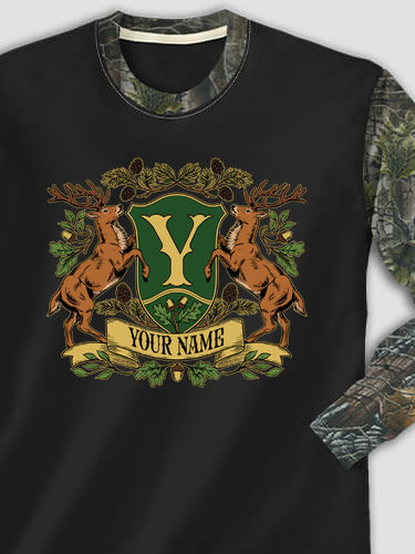 Stag Coat Of Arms : Printed 2-Tone Camo Long Sleeves