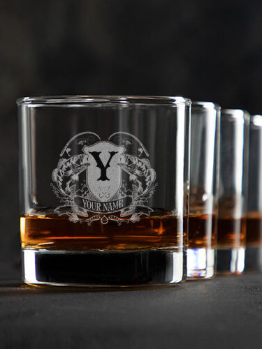 Bass Coat Of Arms : Rocks Glasses - Engraved