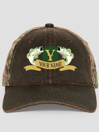 Bass Coat Of Arms : Embroidered 2-Tone Camo Hats