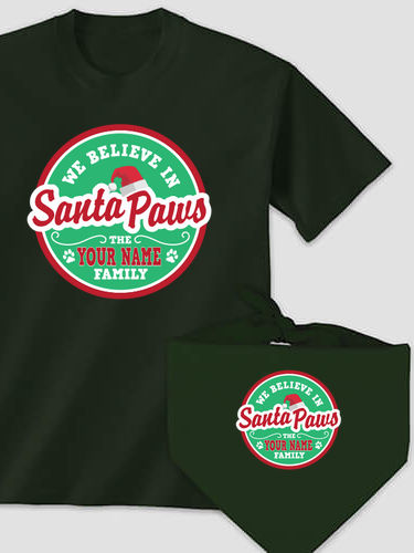 Santa Paws : Adult T-Shirt Dog Bandana Gift Set (Matching)