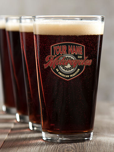 American Motorcycle Tradition : Pint Glasses - Color Printed