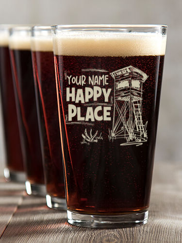 Hunting Happy Place : Pint Glasses - Color Printed