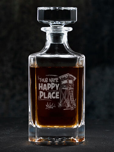 Hunting Happy Place : Whiskey Decanter - Engraved