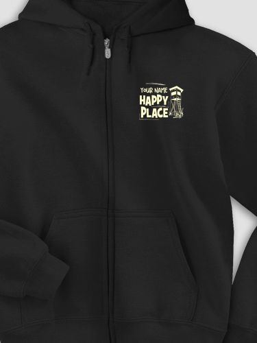 Hunting Happy Place : Embroidered Zip Hoodies
