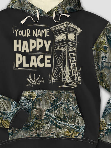 Hunting Happy Place : Printed 2-Tone Camo Hoodies