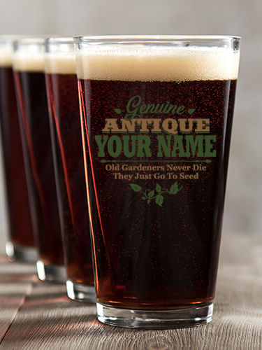 Genuine Antique Gardener : Pint Glasses - Color Printed