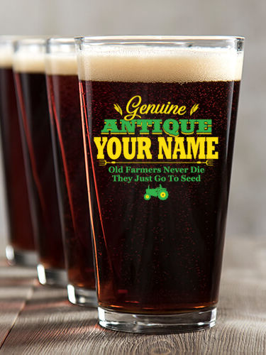 Genuine Antique Farmer : Pint Glasses - Color Printed