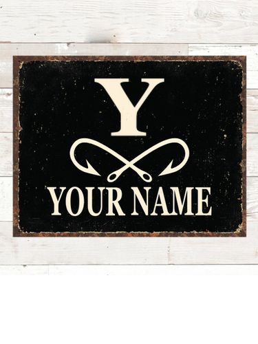 Fishing Monogram : Tin Signs