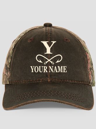 Fishing Monogram : Embroidered 2-Tone Camo Hats